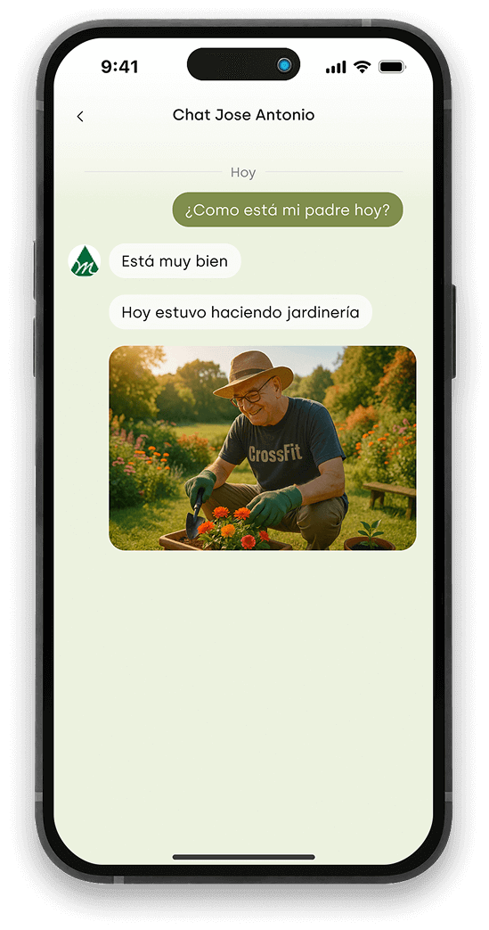 Teléfono móvil mostrando panel de mensajes en UniRes